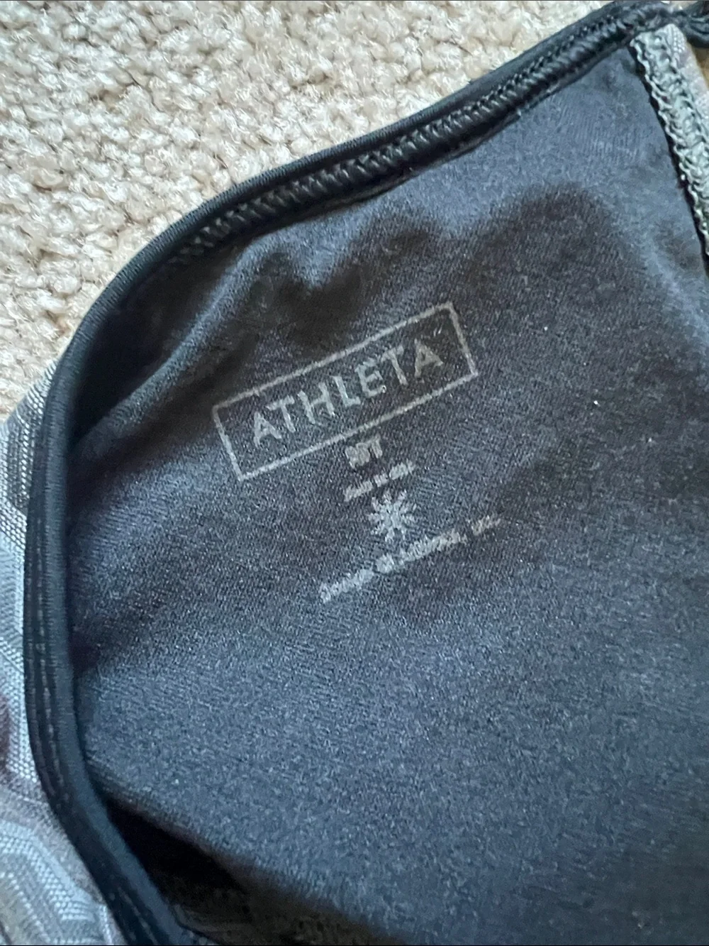 Athleta Gray Chevron Tankini Two-Piece Swim Set medium